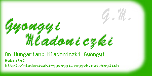 gyongyi mladoniczki business card